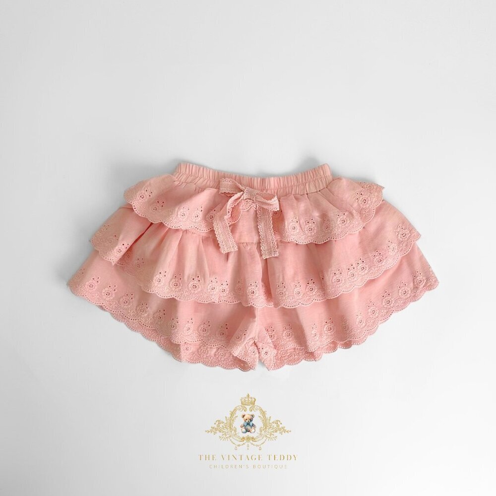 NWT Pretty Girls Eyelet Lace Embroidered Skort Skirt & Shorts Bohemian Blush 3T